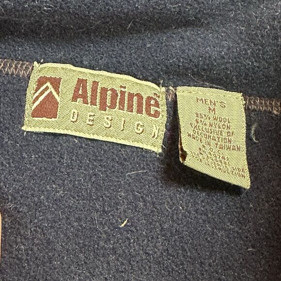 Alpine Design Sweater Mens Medium 1/4 Zip Wool Preppy Heavy Maroon Outdoor - Picture 6 of 11